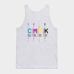 CMYK Color Typography Typeface Prepress Graphic Design Tank Top